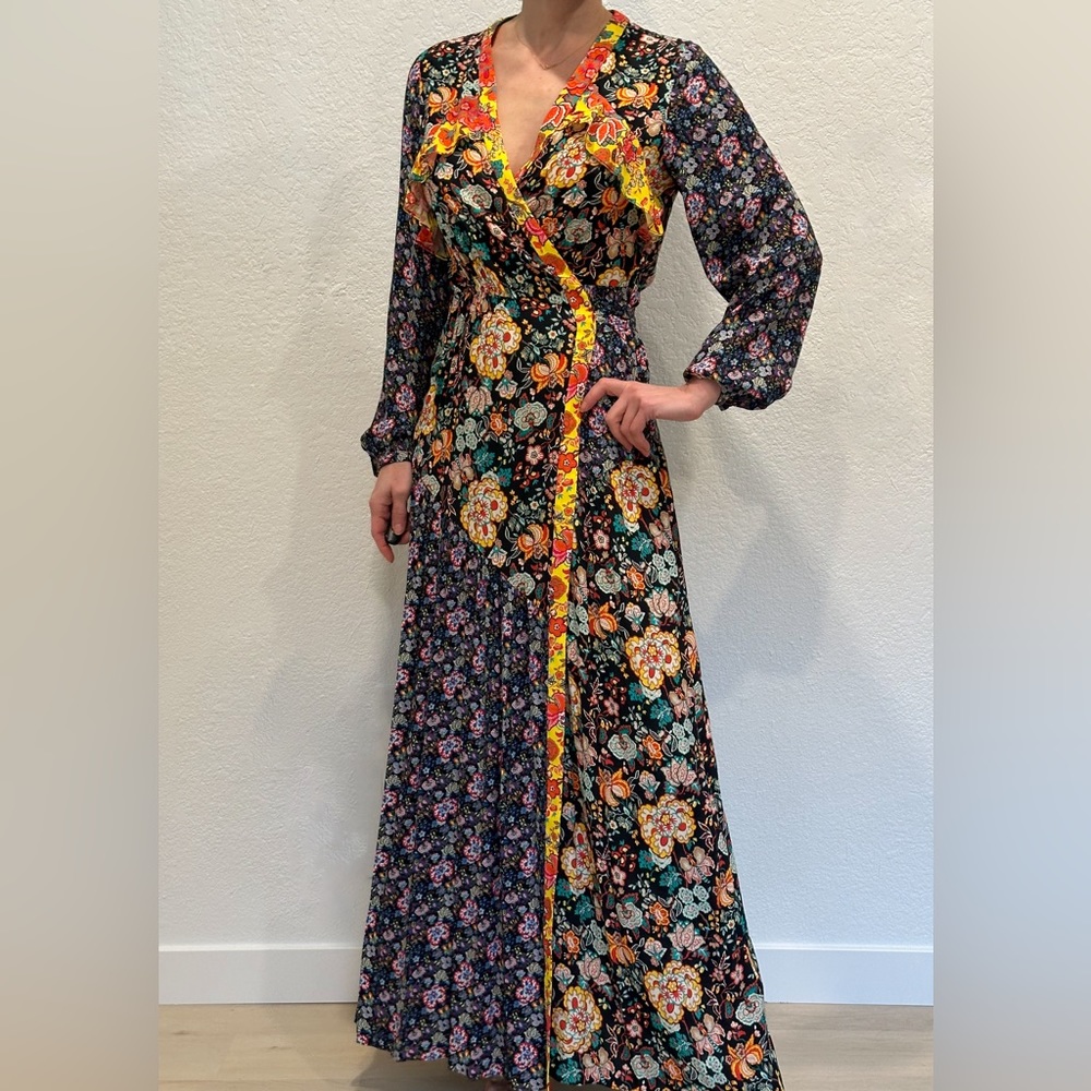 FRAME patchwork maxi dress, S